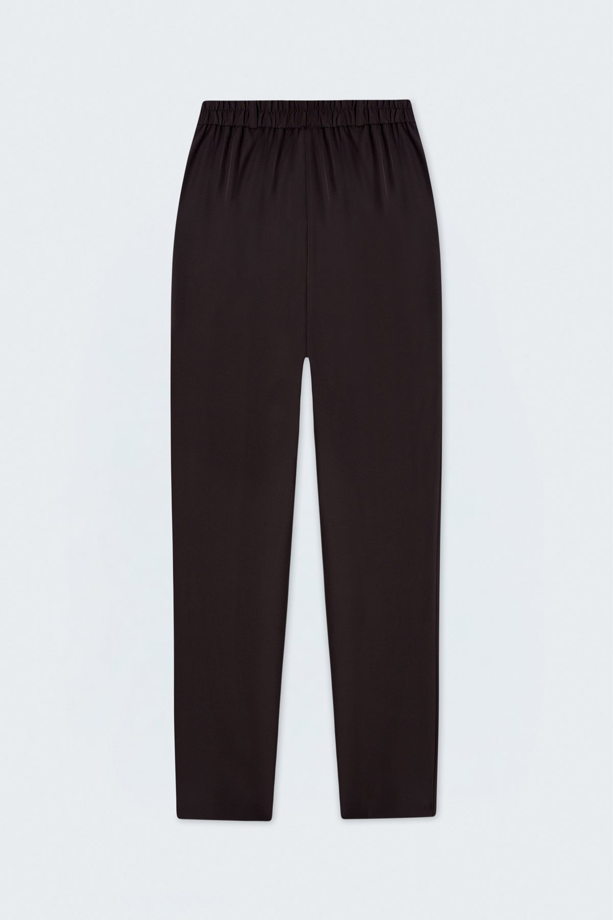 Arkası Lastikli Yüksek Bel Kahverengi Düz Paça Kadın Pantolon