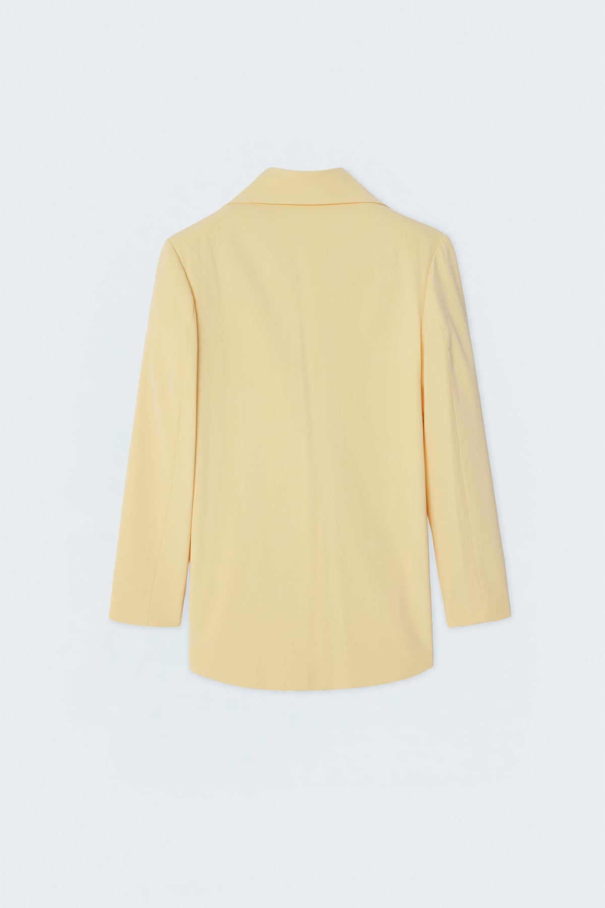 Pastel Sarı Tek Düğmeli Klasik Blazer Ceket