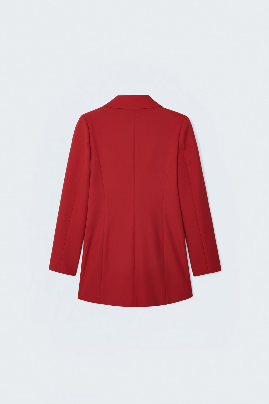 Kırmızı Tek Düğmeli Uzun Blazer Ceket